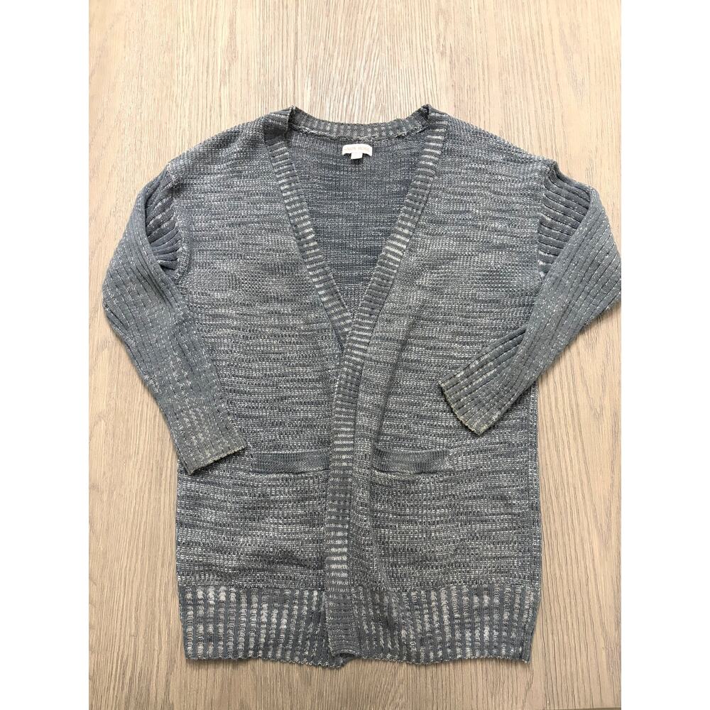 Knox Rose Gray Open Front Knit Cardigan Sweater Women’s Medium